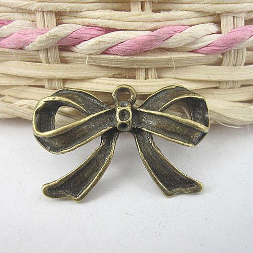 10pcs antiqued bronze bowknot design pendant charm G603