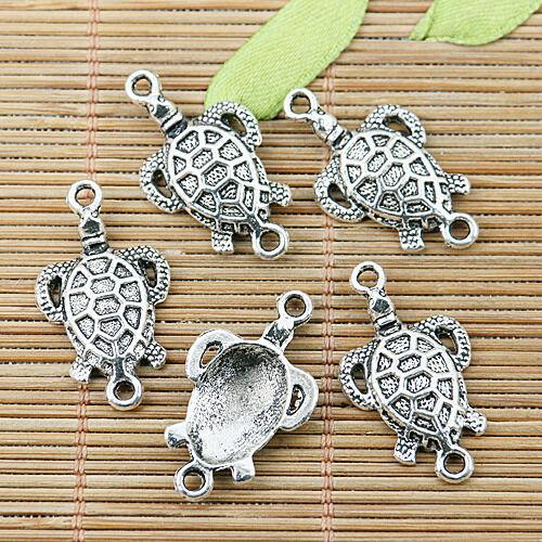 10pcs antiqued silver turtle design link/connector EF2438