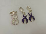 Pick Sliver Color Enamel Ribbons Dangles Awareness Hope design Charms Clasp