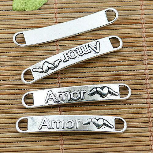 8pcs Tibetan silver curved long Amor connectors for bracelet making EF1304