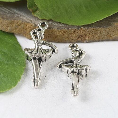 10pcs Tibetan silver  ballet-dancer  Charms h0995