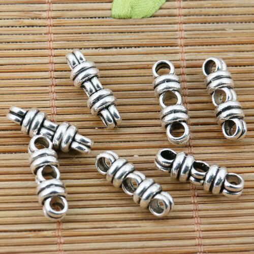 10pcs tibetan silver tone 3holes link connector design EF2209