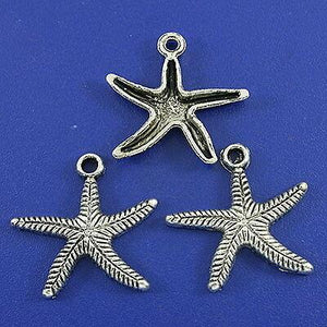 14pcs dark silver tone starfish charms h3016