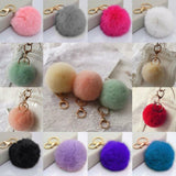 HOT REX Faux Rabbit Fur Ball in 8cm Car  Keychain Handbag  Charm Key Ring