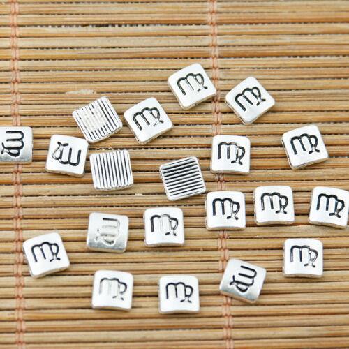 100pcs tibetan sivler tone mini squared shape special sign note EF2189