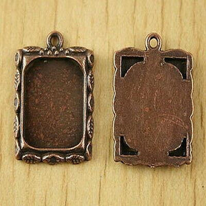 10pcs  copper-tone leaf picture frame charm Connection h2831