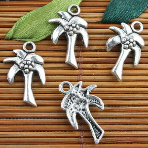 Alloy metal Tibetan Silver color mini tree style charms 35pcs EF0101