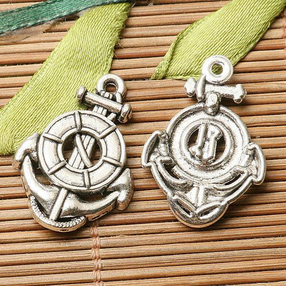 7pcs dark silver color boat anchor design charms  EF2807