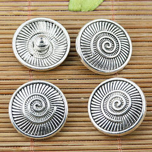 10pcs Tibetan silver swirl round snap button findings EF1668