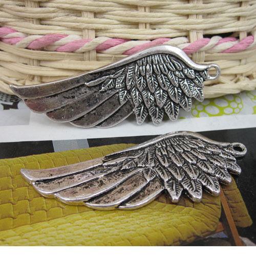 2pcs Antiqued Silver wing style Charm Drop Pendant G494