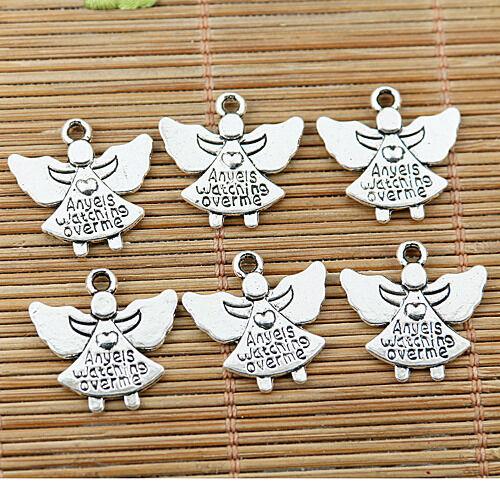 18pcs tibetan silver tone 2sided angel charms EF1702