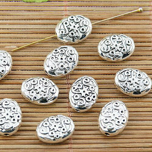 12pcs tibetan silver tone 2sided pattern spacer bead EF1917