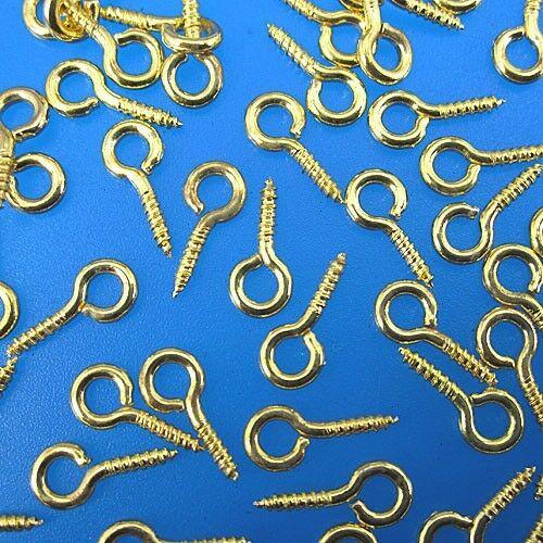 200pcs Mini gold Tone Screw Eye Pins Findings  G322