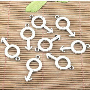 20pcs tibetan silver color 2sided male symbol design charms H0271