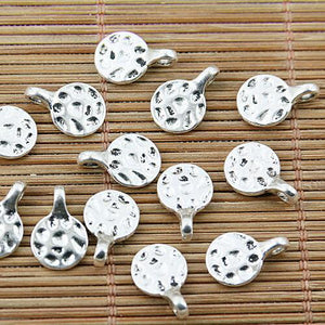 30pcs tibetan silver tone 9mm wide round charms EF1735