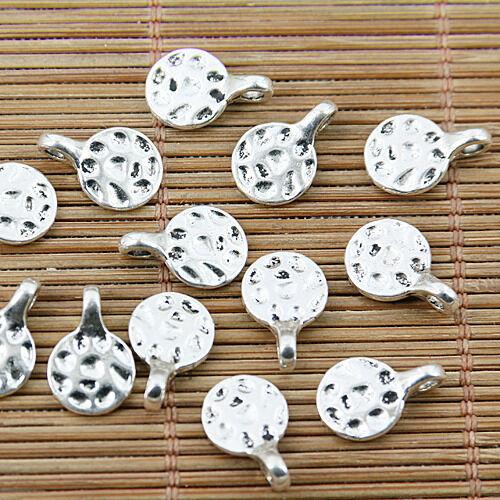 30pcs tibetan silver tone 9mm wide round charms EF1735