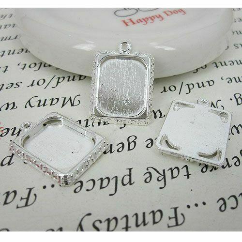 10pcs 20x17mm silver tone picture frame pendant G463