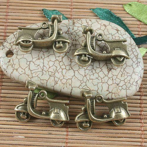 5pcs antiqued brass color motorcycle design pendant G1044