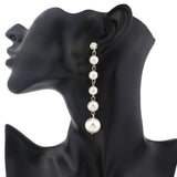 Fashion Jewelry Stud Earring Pearl Long Earring White Sapphire Earring