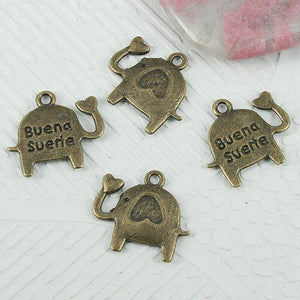 30pcs antiqued bronze color elephant design charms EF0837