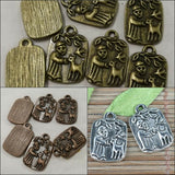 antiqued bronze /copper/ tibetan silver color elder branch pattern charms