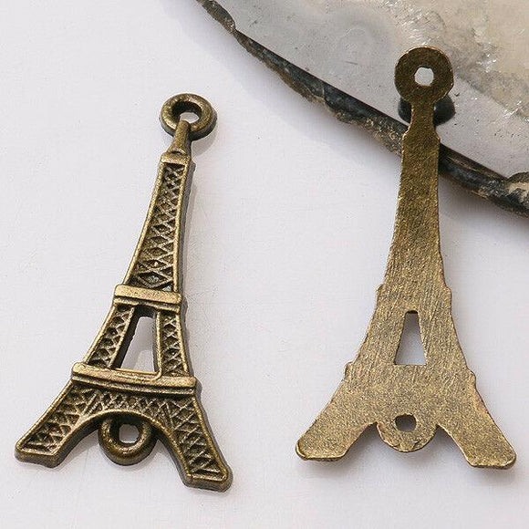 8pcs antiqued bronze color crafted  tower link design  charms  EF3401