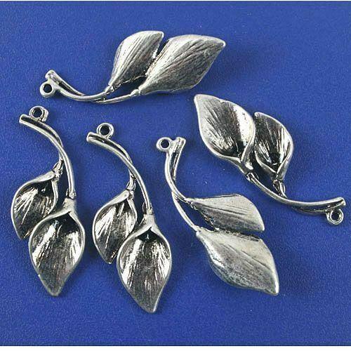 8pcs antiqued silver color Calla lily pendant charm G963