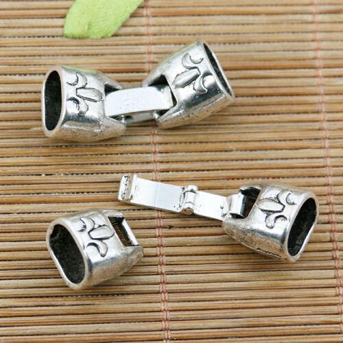 4pcs tibetan silver 2sided pattern clasp connector DIY making EF2417