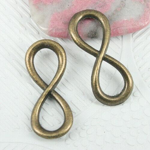 10pcs antiqued bronze curved lucky NO.8 connector DIY Making EF0842