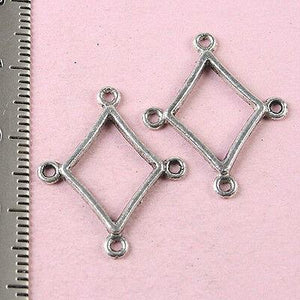 50Pcs Tibetan silver hollow rhombus charms  h1649