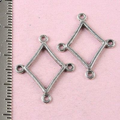 50Pcs Tibetan silver hollow rhombus charms  h1649