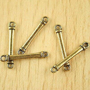 20pcs dark gold-tone long bar charms h2276
