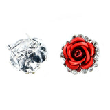 Fashion Jewelry Stud Earring Rose Floral White Sapphire Earring 2.0*2.0cm