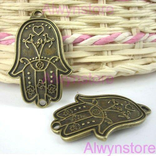 5pcs antiqued bronze palm charm pendant  G111