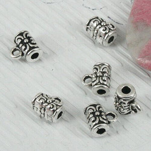 34pcs tibetan silver color flower bail charms EF0381