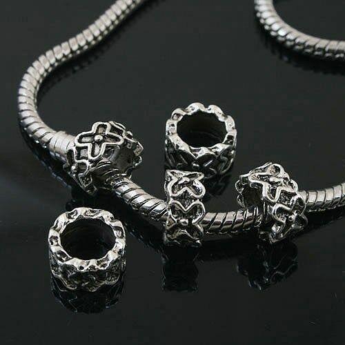16pcs Tibetan Silver flower spacer Beads Fit European Bracelet l0103