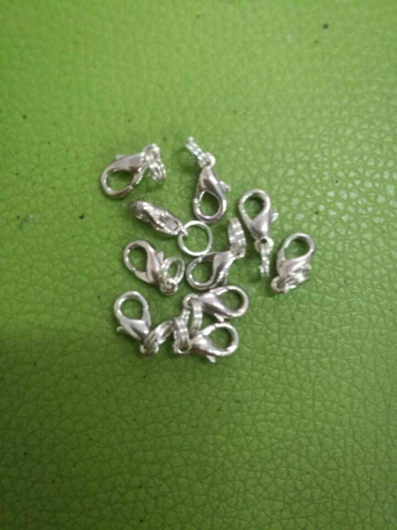 30pcs dull silver color lobster clasps with split jump rings jewerly findings