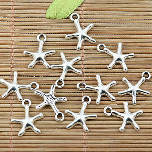 30pcs tibetan silver tone cute little star charms EF1911