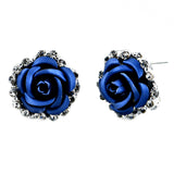 Fashion Jewelry Stud Earring Rose Floral White Sapphire Earring 2.0*2.0cm