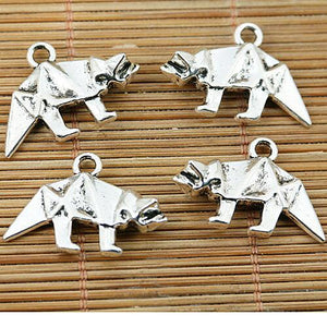 6pcs tibetan silver tone cartoon dinosaur charms EF1542