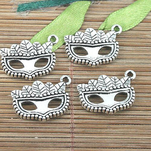 10pcs tibetan silver color leaf mask in party design charms EF0991