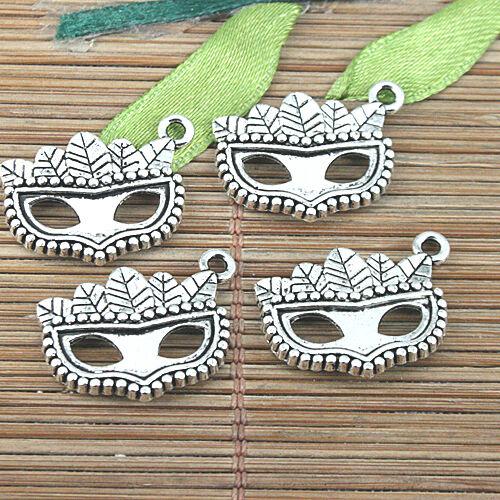 10pcs tibetan silver color leaf mask in party design charms EF0991