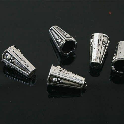 15pcs Tibetan Silver tube charm spacer Beads L0048