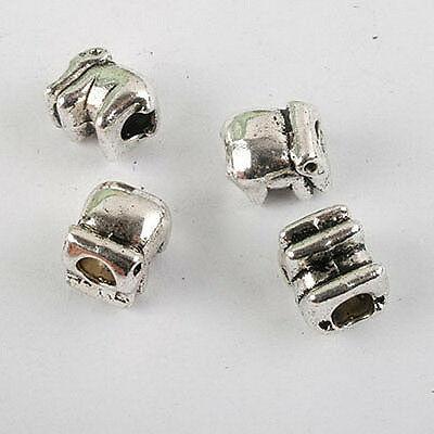 15pcs dark silver-tone elephant bead bracelet 8312