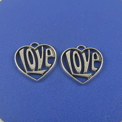 5pcs Tibetan silver love heart pendant h0770