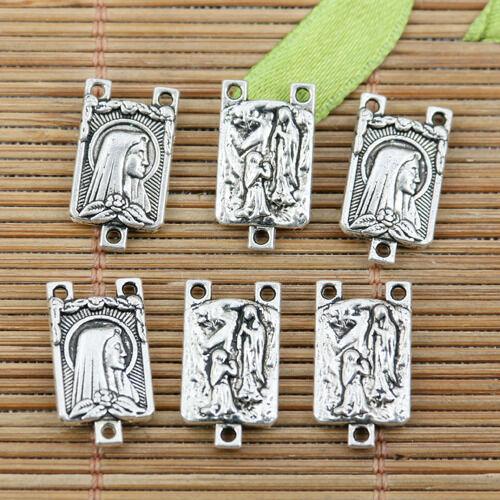14pcs tibetan silver color lady protrait 1-2holes connector EF2310