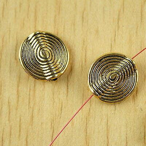 10pcs dark gold-tone swirl spacer beads h2087