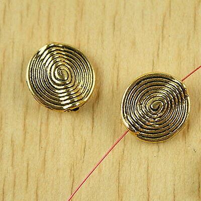 10pcs dark gold-tone swirl spacer beads h2087