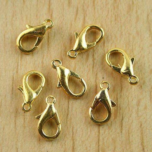 40pcs 12mm gold tone Lobster claw Clasps Findings h0410