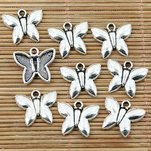 Silver Plated Simple Butterfly Clip Bead Charm For Bracelet - Temu